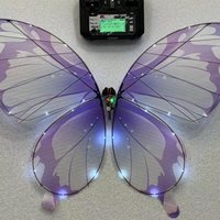 Dron Mariposa con Control Flysky, LED, Envergadura de 72 cm, Desmontable, Batería Recargable 2S, Iluminación para Escenarios, Bodas, Eventos, Fiestas, Novedades