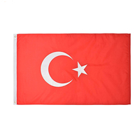 Drapeau turc 100 % polyester, vente en gros, forme carrée, certifié EN-71, doux, pour usage décoratif
