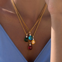 Collier pendentif Jeding en acier inoxydable plaqué or 18 carats avec zircon unique, accessoire de luxe léger et de niche pour femme, inaltérable, style européen