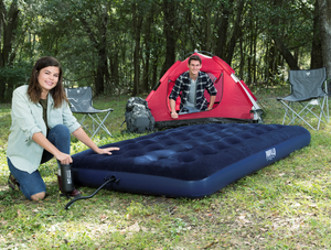Colchón de aire <span class=keywords><strong>inflable</strong></span> de doble tamaño, cama de aire flocado, colchón de aire con bomba integrada - Product Image 4