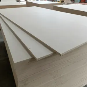 Papan Mdf laminasi melamin 18mm, papan serat melamin 1220x2440mm putih hangat