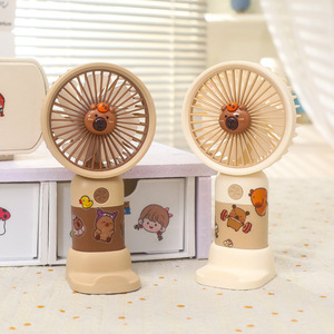 DIY Cute Capybara <b>Desk</b> Fan 5W Rechargeable Battery Operated <b>Foldable</b> Handheld Portable Fan For Kids And Office Use - Product Image 2
