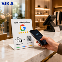 Carte de visite NFC personnalisée SIKA avec code QR encodé, support de table en acrylique 140x120mm pour lavage de voitures, clinique dentaire, hôtel et magasin