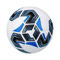Ballon de football taille 5 personnalisé avec logo, imperméable, anti-décoloration, cousu à la machine, vessie en caoutchouc, bonne rétention d'air, pour sports d'équipe