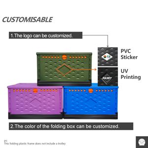 Caisse utilitaire pliable T750K robuste de 60 L, poignées réglables, capacité de 45 kg, matériau PP imperméable, noir - Product Image 5