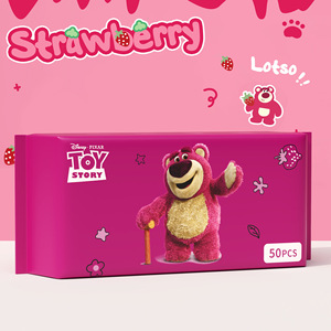 Salviette Monouso in Fibra di Bambù Dual-Clean, Morbide, 1 Velo, 20x20cm, Design Orsetto Fragola, Spesse, per Uso Asciutto e Bagnato, per la Casa - Product Image 6