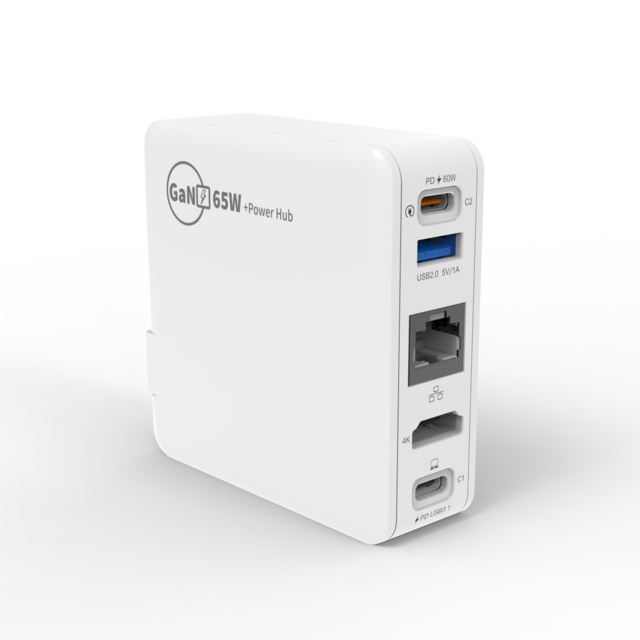 GaN PD3.0 Wall Charger Fast PPS SCP QC3.0 Compatible Durable ABS Material for Laptop Desktop Steam Deck 65W