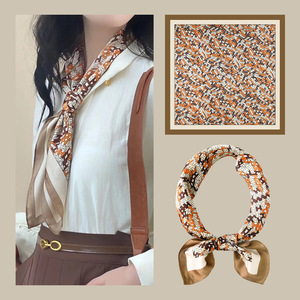 Thời Trang Mới Hàn Quốc Phong Cách 70*70Cm Vuông Lụa Cảm Giác Của Phụ Nữ Trang Trí Khăn Choàng Kỹ Thuật Số <span class=keywords><strong>In</strong></span> Khăn - Product Image 1