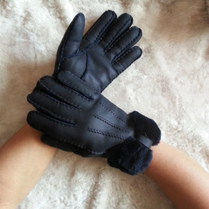 Prêt à expédier nouveau <span class=keywords><strong>cuir</strong></span> d'hiver mode chaud personnalisé femmes gants en peau de mouton femmes hommes en 2025 - Product Image 2