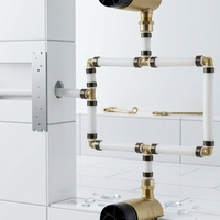 Kit de raccords hexagonaux en acier inoxydable et laiton pour tuyaux PEX, raccord à sertir à tête hexagonale