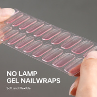 Nouvelles bandes de gel pour ongles de qualité salon, sans lampe, autocollantes, sans lumière UV, à durcissement naturel, pour nail art