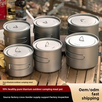 Casserole de camping pliable légère en titane pur, compatible avec les cuisinières à induction