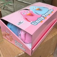 Jouet Squishy Géant Pingouin Adorable en Gros avec Boîte de Présentation PDQ, Jouet Animal Doux à Presser pour Soulager l'Anxiété au Bureau