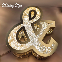 Décoration Murale de Fond de Mariage Personnalisée : Logo Lumineux LED en Diamant Scintillant avec Lettres Percées et Éclairage Latéral