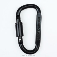 8 # D berbentuk penguncian datar aluminium Aloi logam Snap gantungan kunci putar kait cepat Screw-on Biner klip gantung Carabiner TOUR