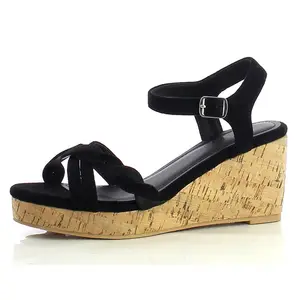 Hot sales Cork Wedges Sandals with Special Braid Straps Upper