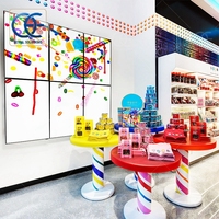 Centre commercial coloré magasin de bonbons meubles boutique de chocolat vente en gros raccords présentoir en bois personnalisé décoration boutique de bonbons