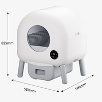 Nouvelle litière intelligente entièrement fermée, anti-éclaboussures, autonettoyante, extra-large, pour chat, en acier inoxydable 304, capacité 100L