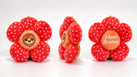 Peluche personnalisée Fleur de Rafflesia avec logo brodé « I Love Brunei », mascotte florale en peluche, cadeau souvenir