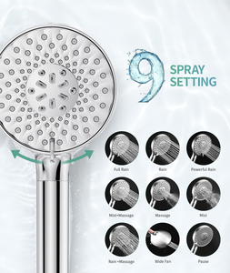Factory Direct High Pressure Head Detachable Stainless Steel Shower Faucet Easy Cleaning Chrome Filtered Handheld Shower Head - Product Image 2