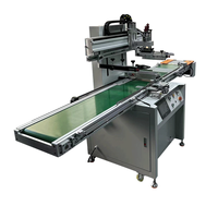 Máquina de serigrafía completamente automática con línea transportadora para bolsas de plástico Embalaje Caja de ropa