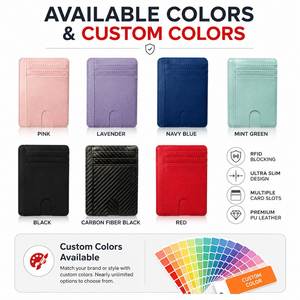 Porte-cartes en cuir PU avec blocage RFID, logo personnalisé, portefeuille d'affaires, étui pour cartes de visite personnalisé, cadeau promotionnel - Product Image 4