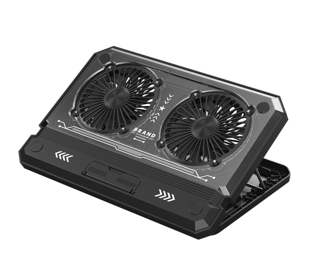 Great Roc Latest Arrival 2 Big Fans Laptop Cooler RGB Light Built-in Phone Holder 17\" Adjustable Cooling Pad