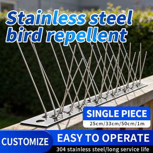 Pointes <span class=keywords><strong>anti</strong></span>-oiseaux en acier inoxydable soudées sur base en acier inoxydable <span class=keywords><strong>pour</strong></span> panneaux solaires et gouttières - Product Image 6