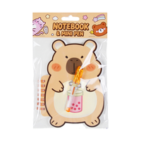 Cuaderno de Animales Adorables con Mini Bolígrafo, Set de Diario Espiral con Dibujos Animados para Niños, Regalo de Papelería Escolar para Niñas y Recuerdos de Fiesta