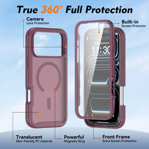 <span class=keywords><strong>เคส</strong></span>โทรศัพท์แม่เหล็กสำหรับ <span class=keywords><strong>iPhone</strong></span> 18 Pro Max พร้อมฟิล์ม<span class=keywords><strong>กัน</strong></span>รอยในตัว ป้อง<span class=keywords><strong>กัน</strong></span>รอยนิ้วมือแบบ 360 องศา สำหรับ <span class=keywords><strong>iPhone</strong></span> 16 17 - Product Image 2