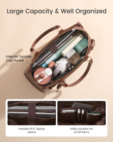 Sac à main pour ordinateur portable LOVEVOOK, design tendance, 15,6 pouces, sac fourre-tout, sacoche, fermeture éclair en PU imperméable, sac à bandoulière pour femmes, bureau, voyage