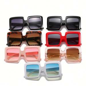 Gafas de Sol Cuadradas Extra Grandes de Moda Retro con Logotipo Personalizado 2025, Gafas de Sol Marrones con Marco Grande para Hombre y Mujer - Product Image 4