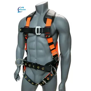 Arnês de segurança de corpo inteiro Proteção contra quedas 3D-Ring Suporte de cinto de apoio traseiro almofada de ombro