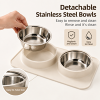 Bol pour animaux de compagnie rectangulaire en silicone écologique imperméable avec bord lisse pour chiots et chiens adultes