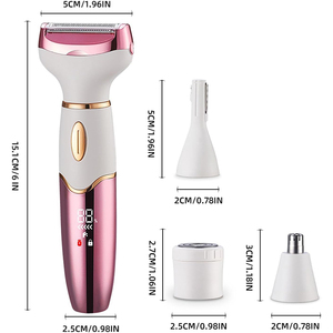 Épilateur électrique 4 en 1 Bikini Sourcils Nez Femme Dame Épilation du visage Épilation du corps Rasoir sans douleur pour femme Épilateur - Product Image 3