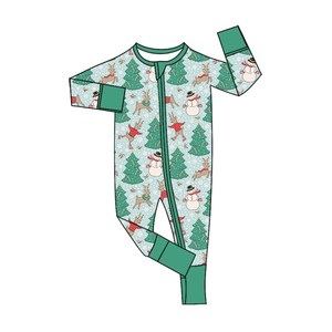 Custom Print <b>Snowman</b> Deer Tree Baby Girls Boys Christmas <b>Outfits</b> Romper Soft Wholesale Sibling Holiday Clothing Boutique Factory - Product Image 5