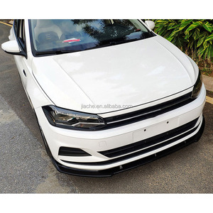 3ชิ้น/เซ็ตเอบีเอสกันชนหน้าสีดำเงาสปอยเลอร์สำหรับ Volkswagen <span class=keywords><strong>VW</strong></span> <span class=keywords><strong>POLO</strong></span> <span class=keywords><strong>PLUS</strong></span> 2019 + ABS ป้องกันหัวคางพลั่วตกแต่งรถ - Product Image 6