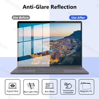 Film magnétique de protection contre la lumière bleue pour Surface Pro 8/9/X, réduction de l'éblouissement, anti-traces de doigts, protection d'écran résistante aux rayures