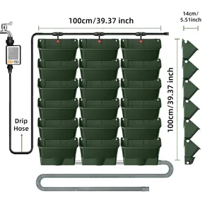 배수 트레이 벽 심기 플라스틱 화분 물방울 관개 시스템으로 대용량 수직 교수형