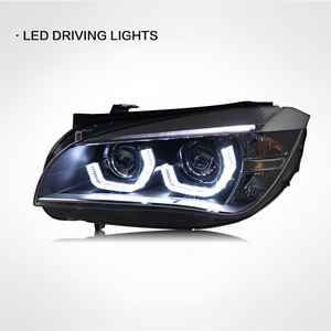 Ensemble de phares LED pour <span class=keywords><strong>BMW</strong></span> X1 <span class=keywords><strong>E84</strong></span> 2010-2015, barre lumineuse LED DRL, projecteur à double faisceau - Product Image 3