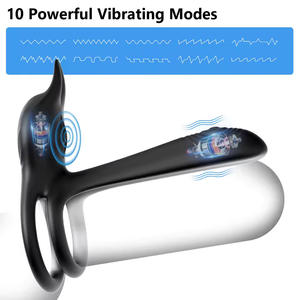 Anneau de verrouillage pour hommes Anti-tir télécommande amusant Vibration retard anneau <span class=keywords><strong>Couple</strong></span> partagé produit adulte - Product Image 6