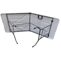 Table de salle à manger rectangulaire pliable moderne en plastique et acier, durable, blanche et verte, portable pour l'école, l'hôtel, le restaurant