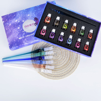 Art écriture Signatures calligraphie décoration fleur cristal stylos en verre au chalumeau avec encres colorées verre de Murano Dip stylo encre ensemble