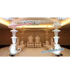 Socle de mariage en cristal, 1 pièce, piquet scintillant, cristal élégant, pour mariage, blanc - Product Image 1