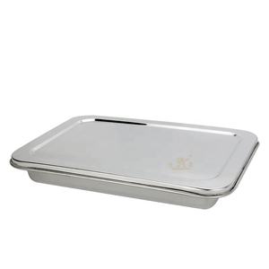 अनुकूलित चमकाने स्टेनलेस स्टील खाने की थाली भोजन बच्चों को यात्रा ट्रे के साथ कवर - Product Image 5