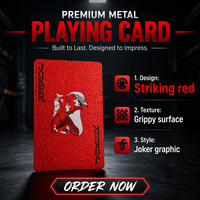 Jeu de cartes à jouer au poker en plastique rouge avec logo personnalisé vente en gros pour jeu de société avec emballage personnalisé pour utilisation promotionnelle