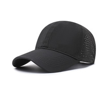 Casquettes de baseball personnalisées 100% polyester, logo uni, 6 panneaux, imperméables, performance, snapback, maille perforée au laser, sport