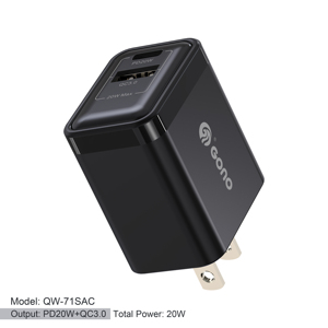 20W PD + QC3.0 <span class=keywords><strong>Chargeur</strong></span> mural Charge <span class=keywords><strong>rapide</strong></span> USB C USB A Double Port PD Adaptateur secteur <span class=keywords><strong>Bloc</strong></span> de charge <span class=keywords><strong>rapide</strong></span> pour <span class=keywords><strong>iPhone</strong></span> - Product Image 2
