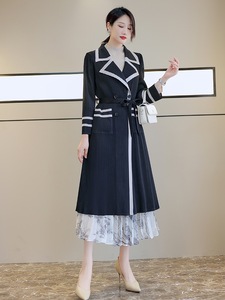 Custom 2023 Mid-Long Denim Poncho <strong>Belt</strong> Waist Slimming Women <strong>Coat</strong> Wholesale Spring Fashion Wind <strong>Coats</strong> - Product Image 5