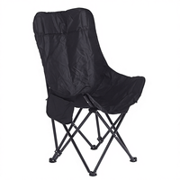 Chaise de camping pliante moderne à dossier haut, structure en acier inoxydable, mobilier d'extérieur portable pour la plage, le pique-nique, la pêche